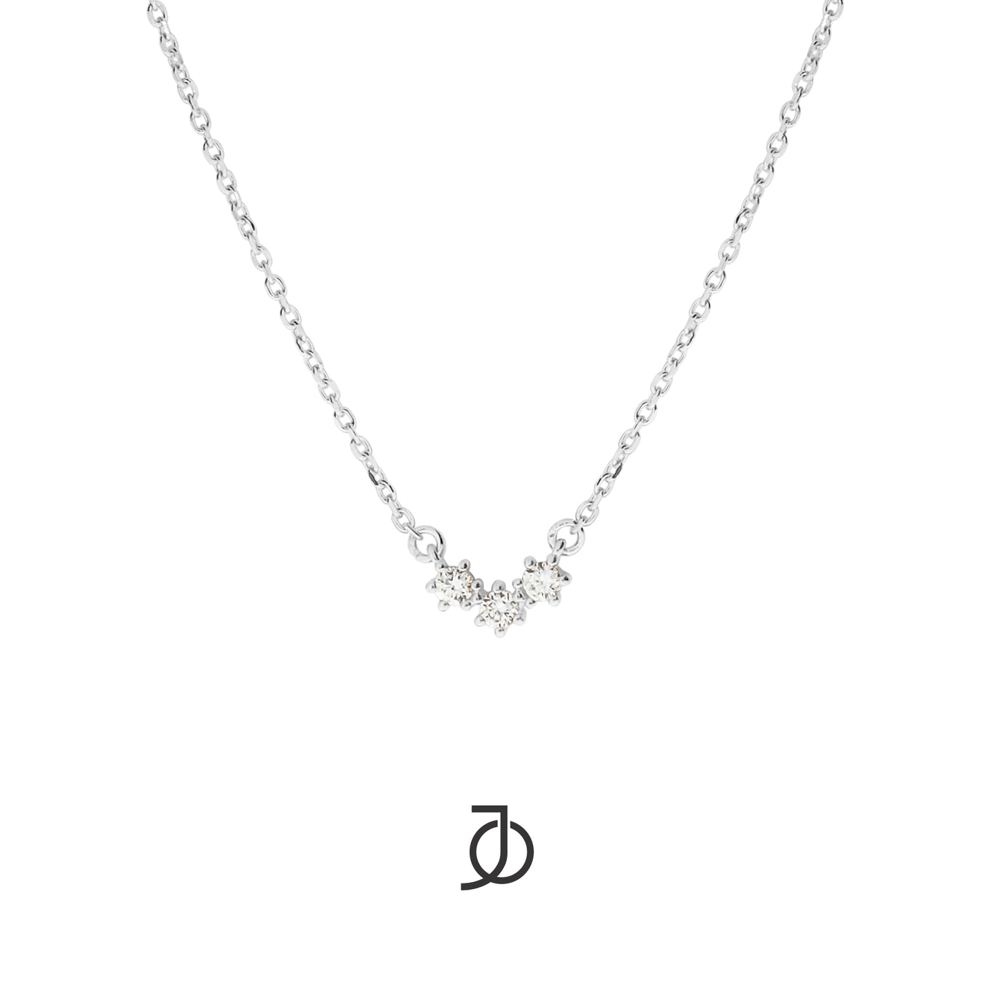 JO Kalung Emas - Curve 3 Mini Diamonds Necklace 17k