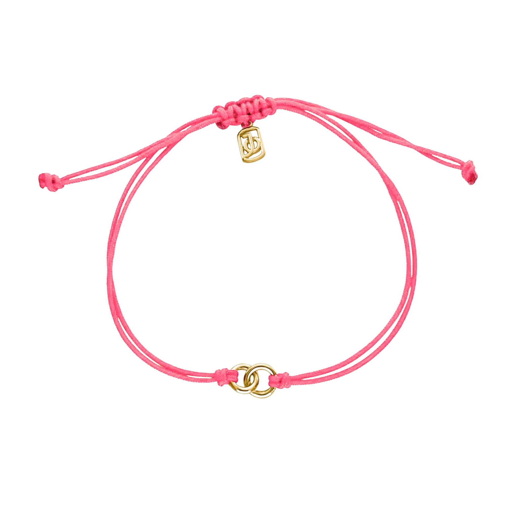 JO Interlocking Circles on Cord Bracelet