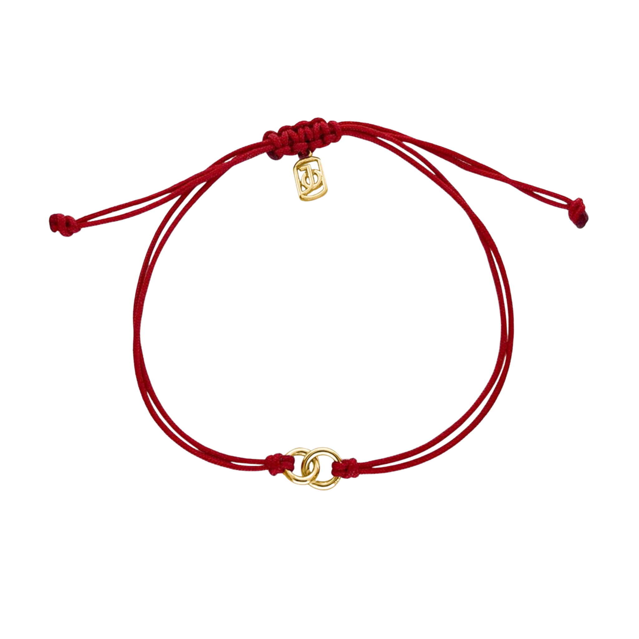 JO Interlocking Circles on Cord Bracelet
