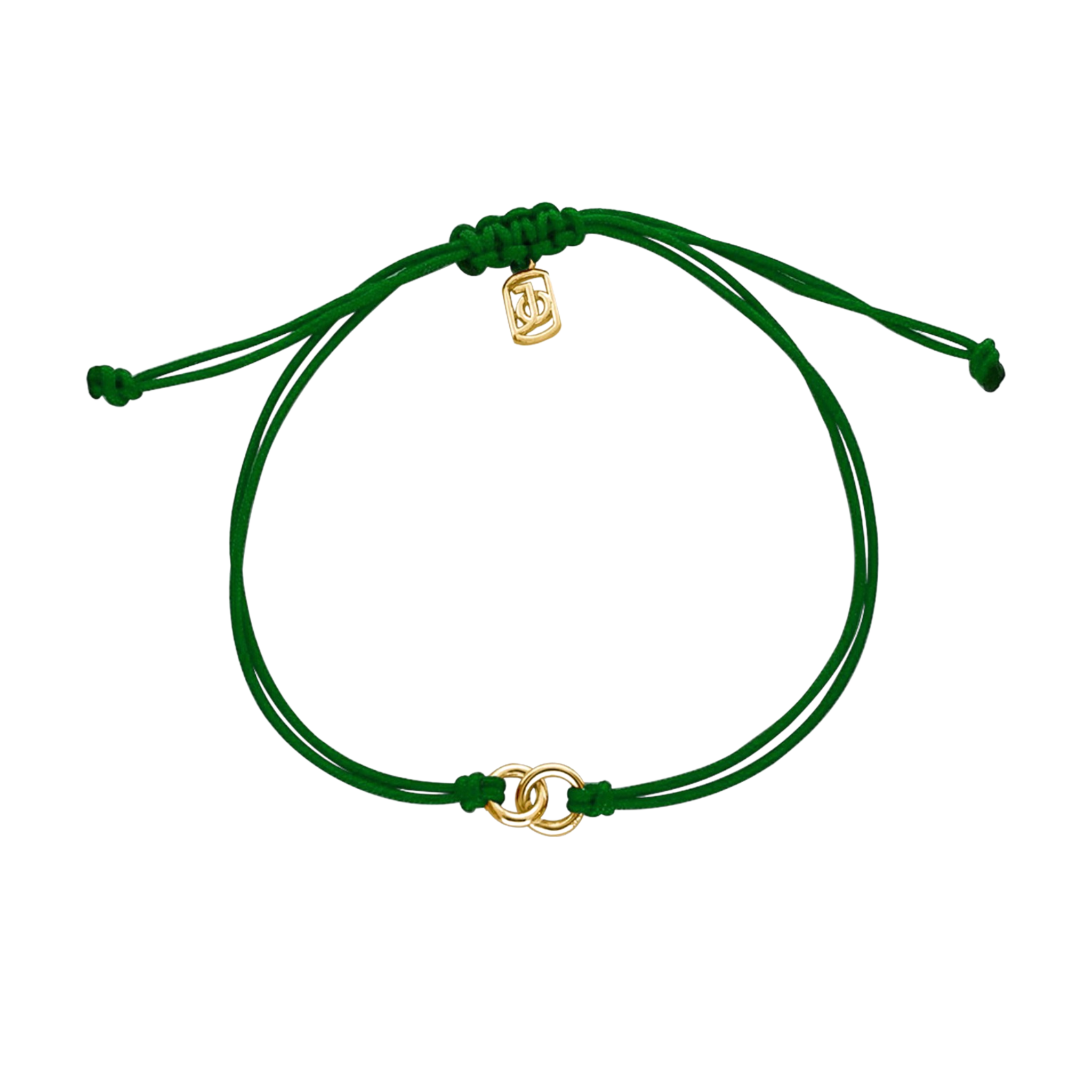 JO Interlocking Circles on Cord Bracelet