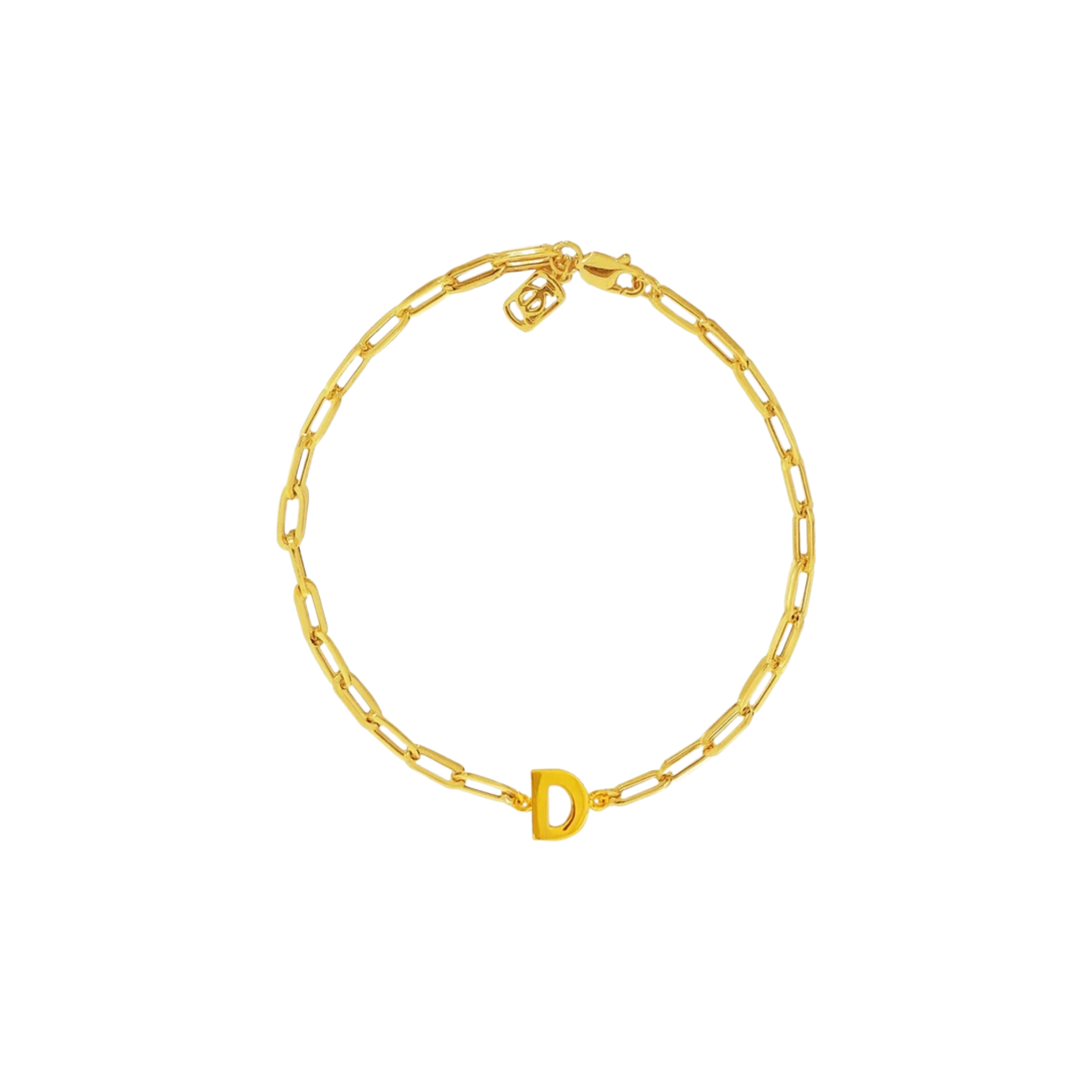 JO Medium Alphabet With Small Paper Clip Bracelet