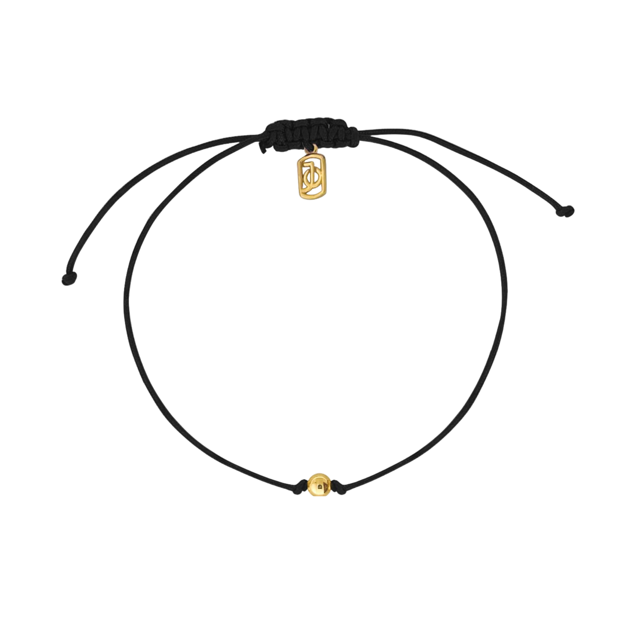 JO Gold Beads On Silk Cord Bracelet