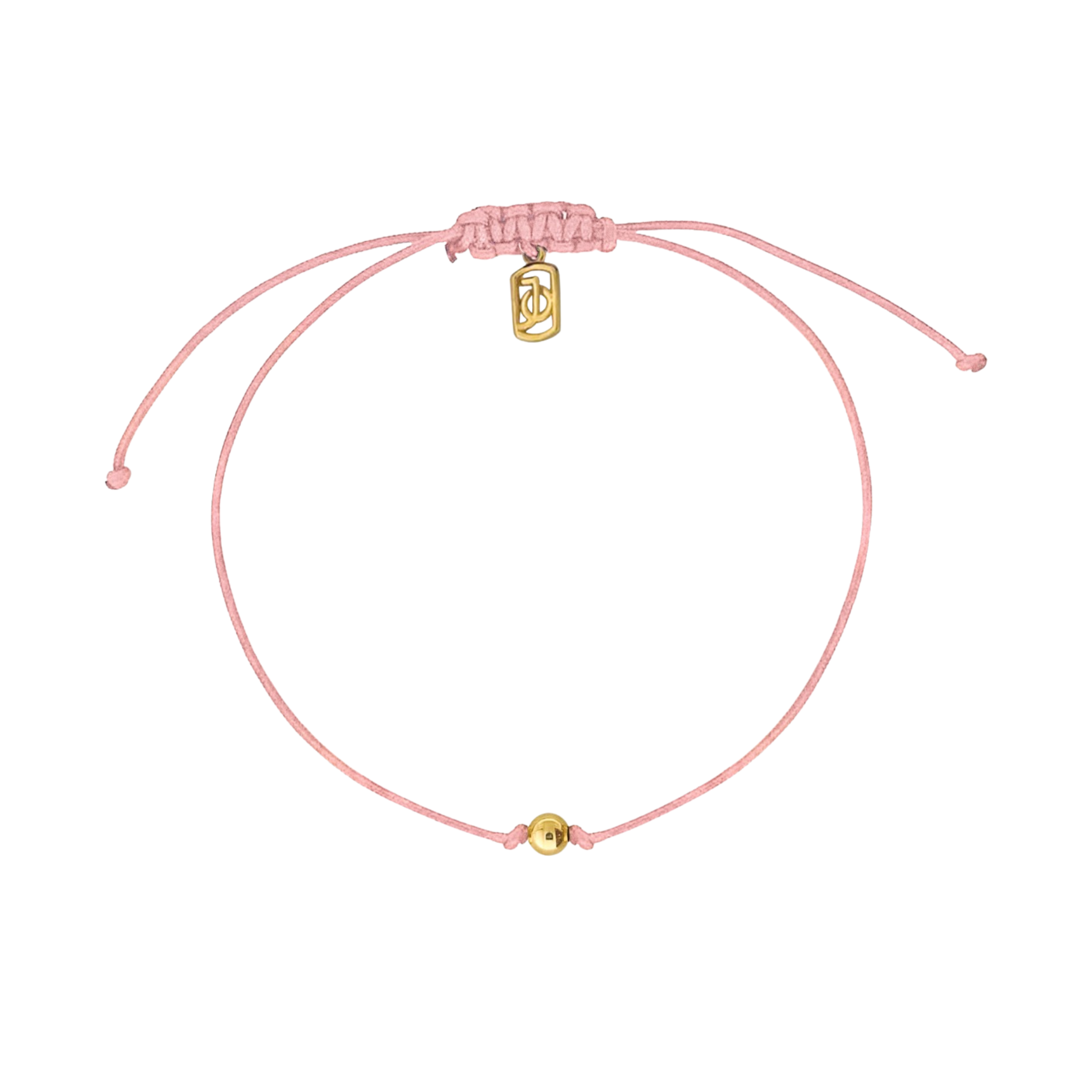 JO Gold Beads On Silk Cord Bracelet
