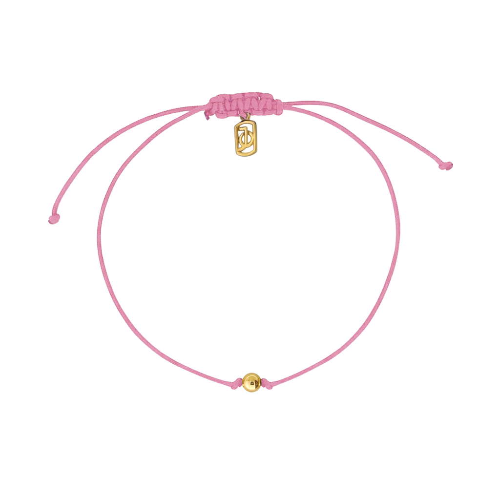 JO Gold Beads On Silk Cord Bracelet