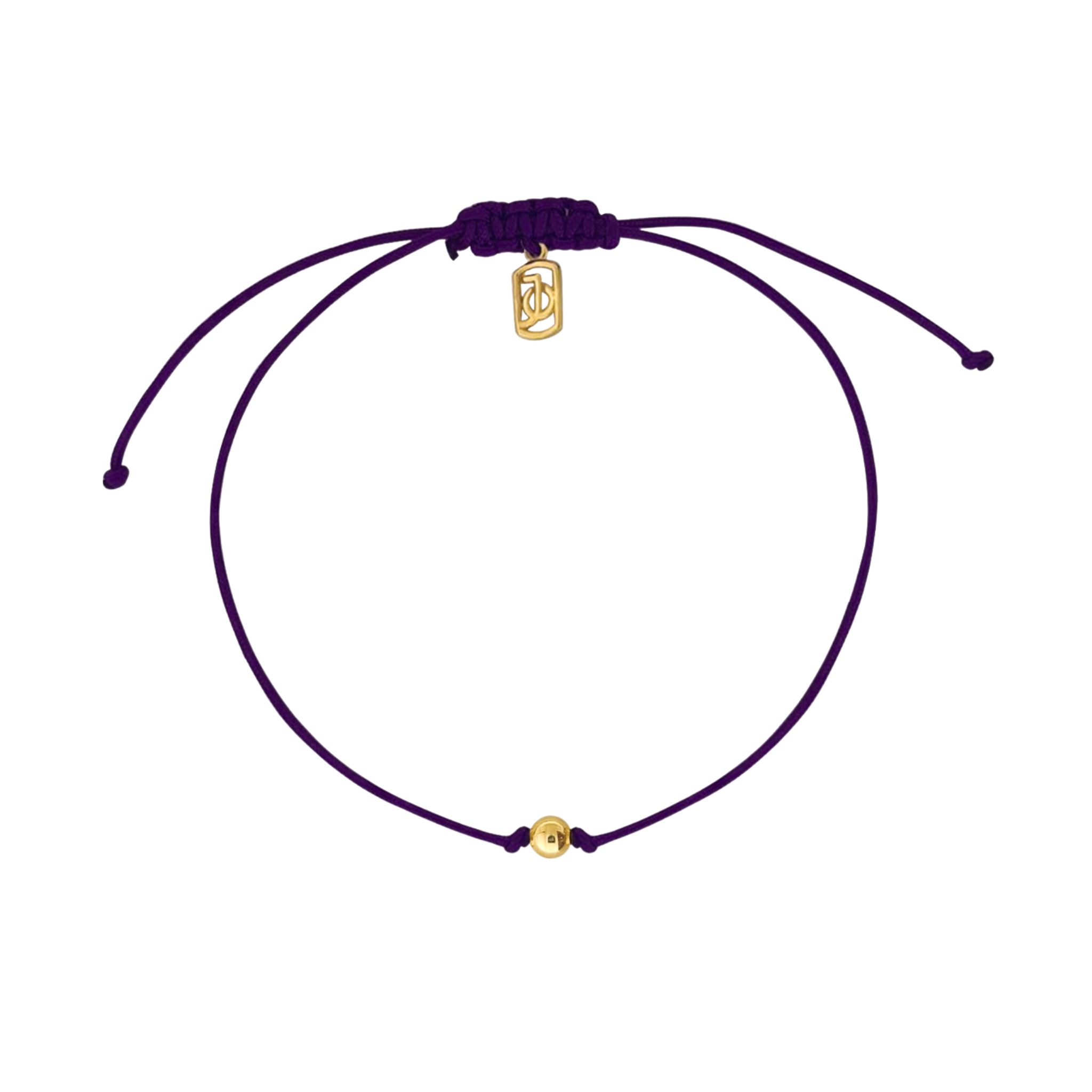 JO Gold Beads On Silk Cord Bracelet