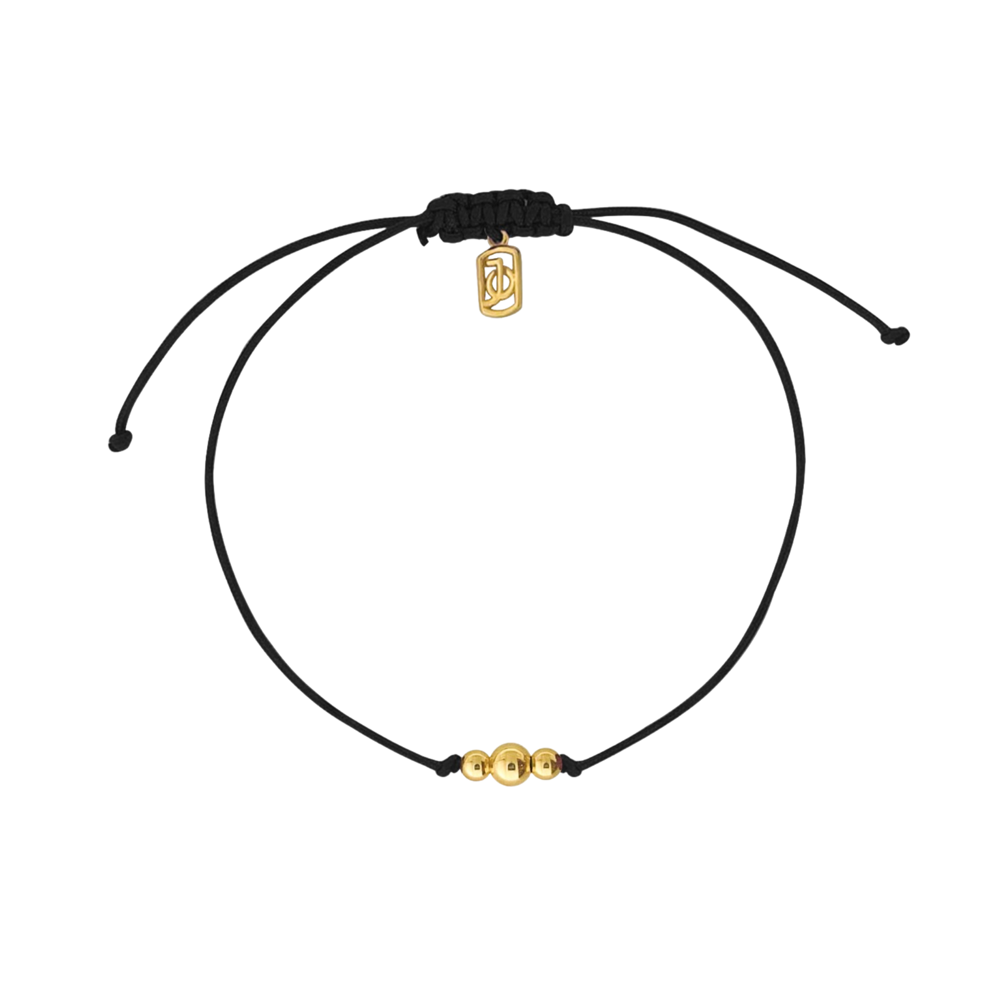 JO Graduated Gold Beads On Silk Cord Bracelet