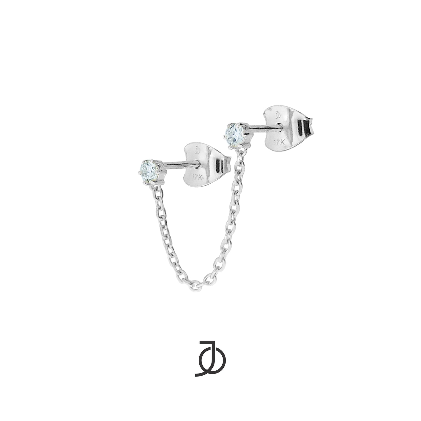 JO Anting Emas - Double Mini Diamond Chain Stud 17k