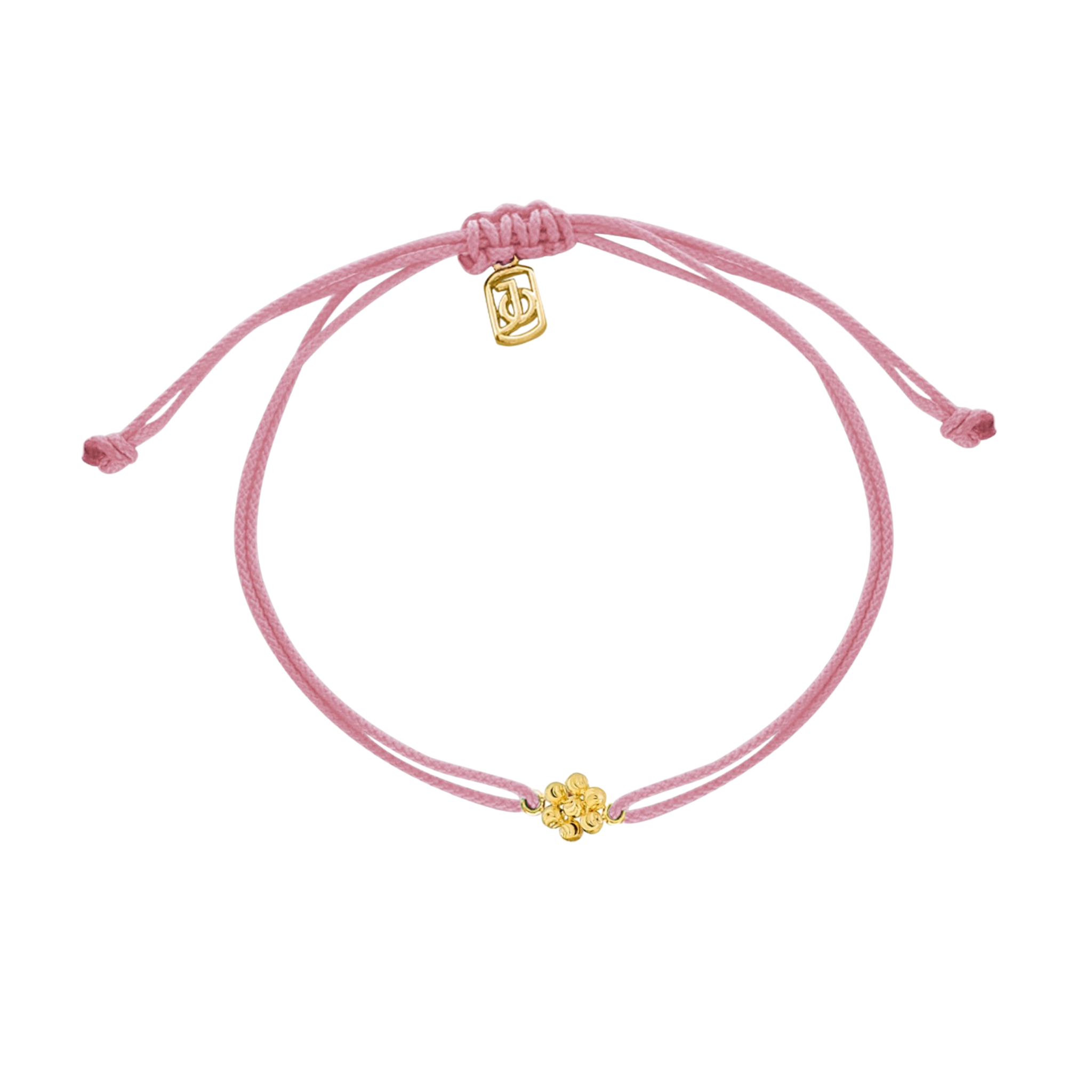 JO Flower Diamond Cut Beads on Cord Bracelet