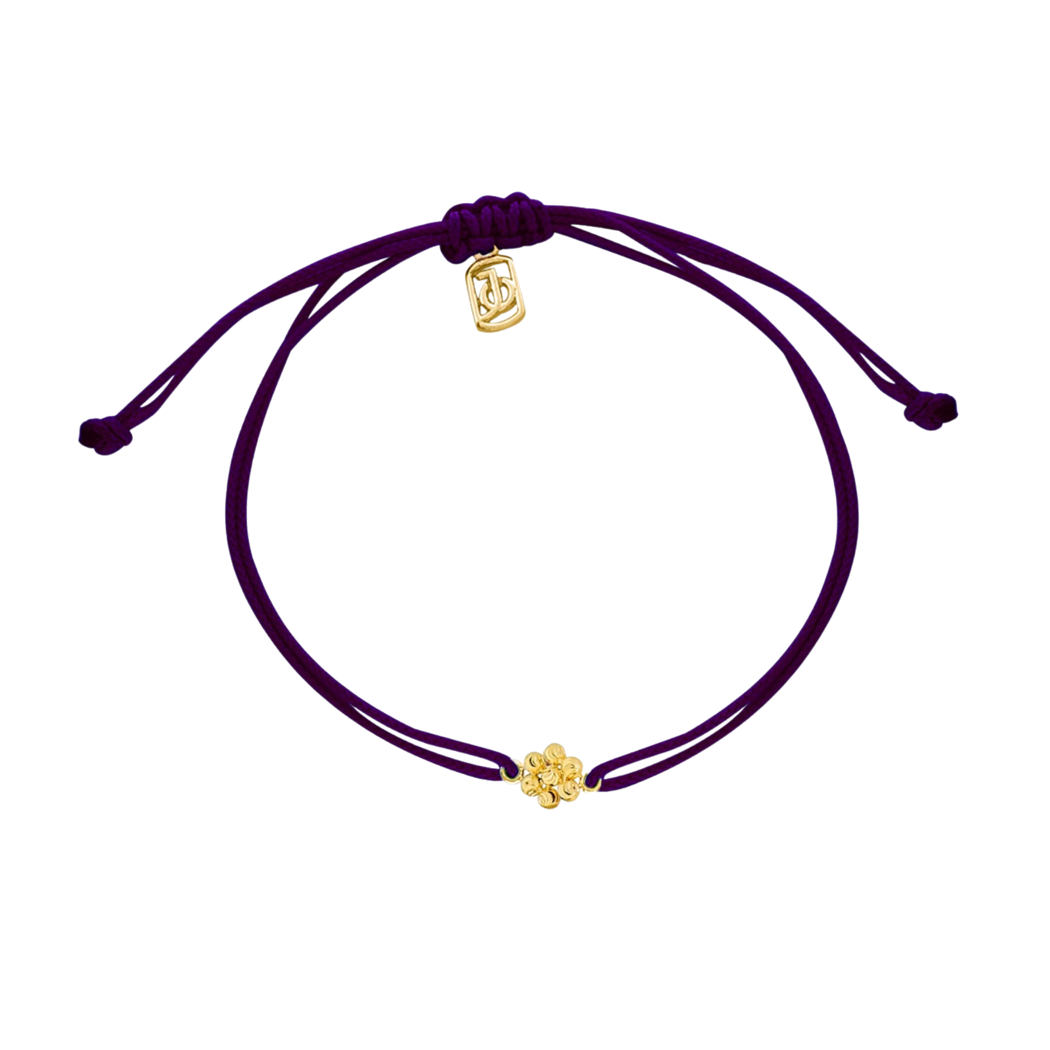 JO Flower Diamond Cut Beads on Cord Bracelet