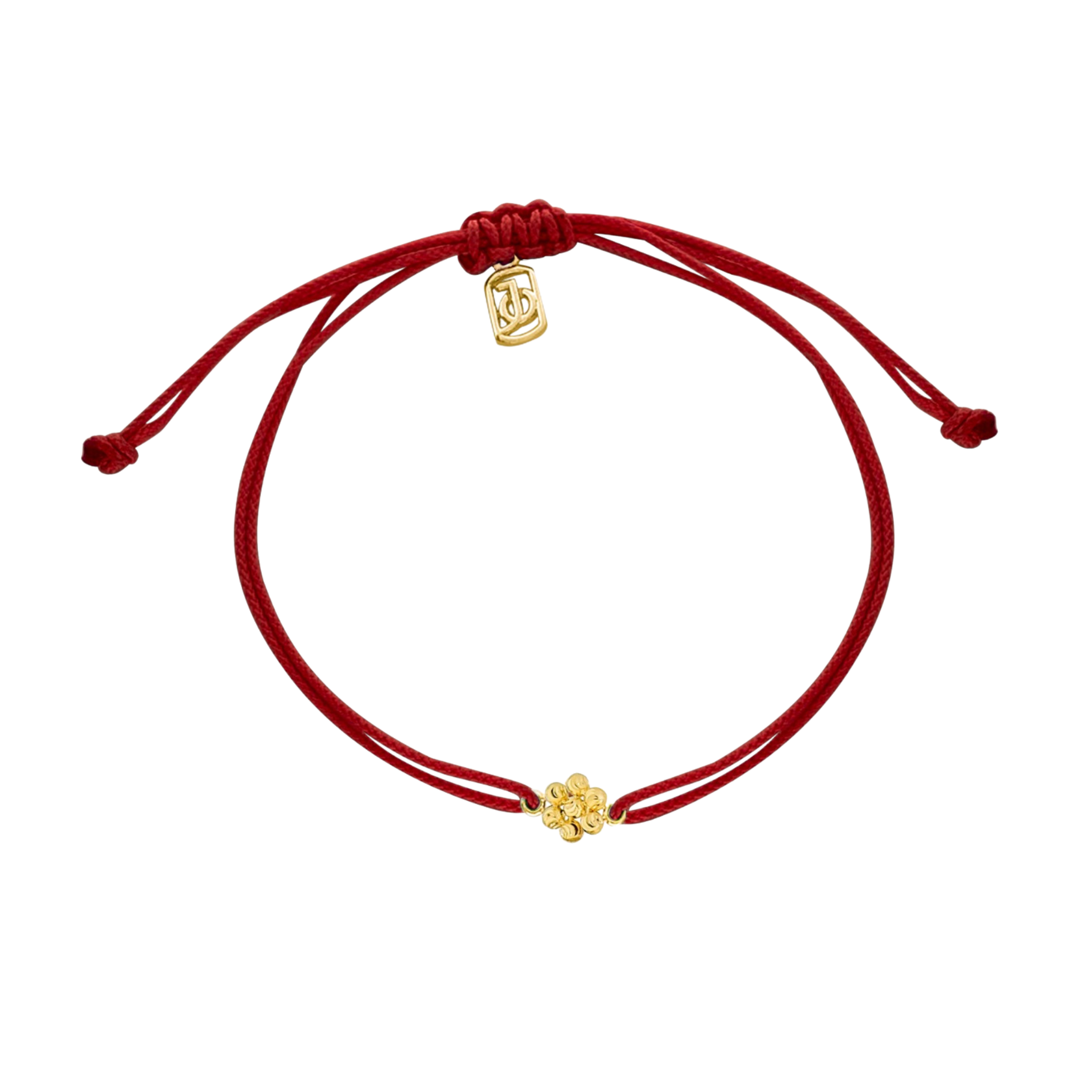 JO Flower Diamond Cut Beads on Cord Bracelet