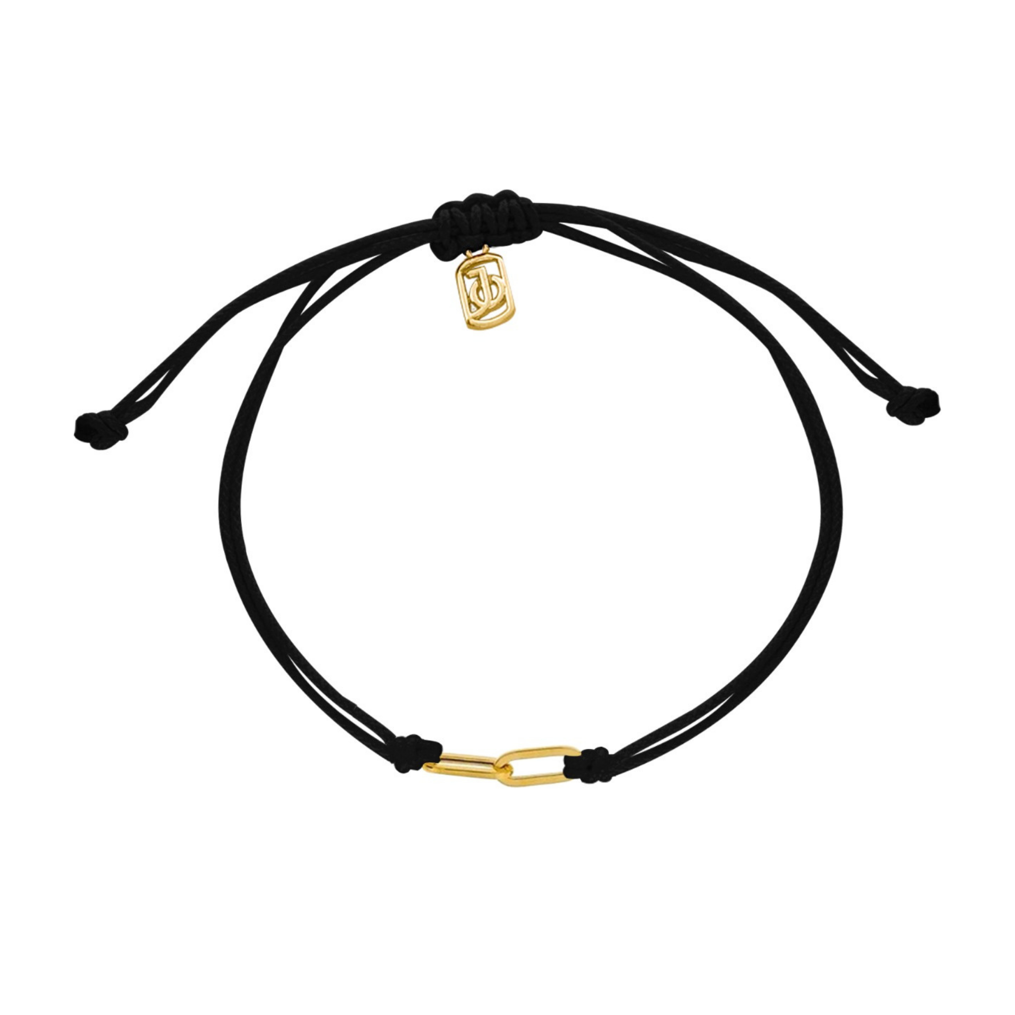 JO Interlocking on Cord Bracelet