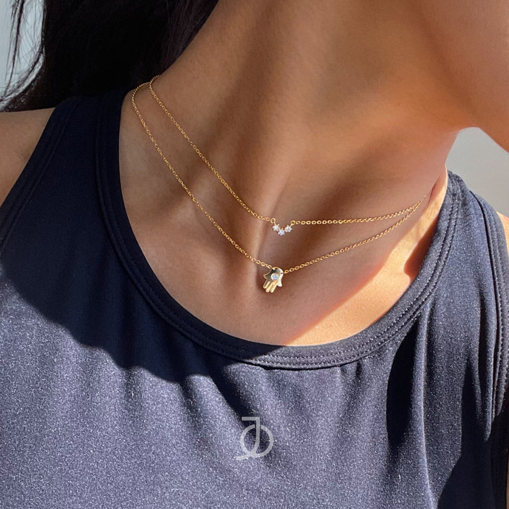 JO Curve 3 Mini Diamonds Necklace