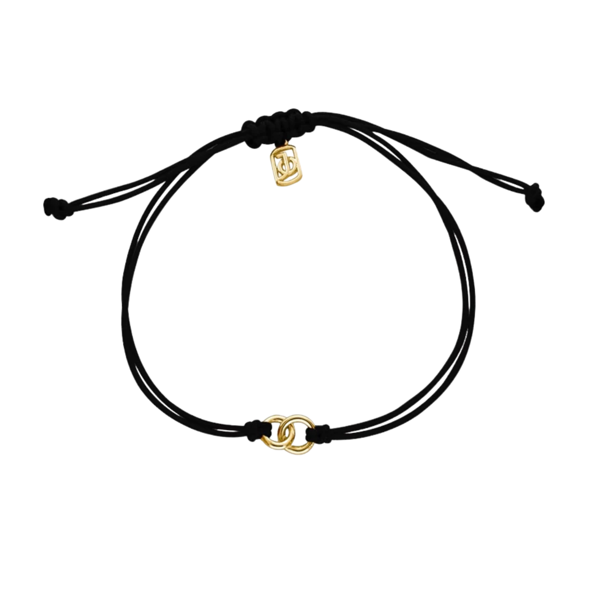 JO Interlocking Circles on Cord Bracelet