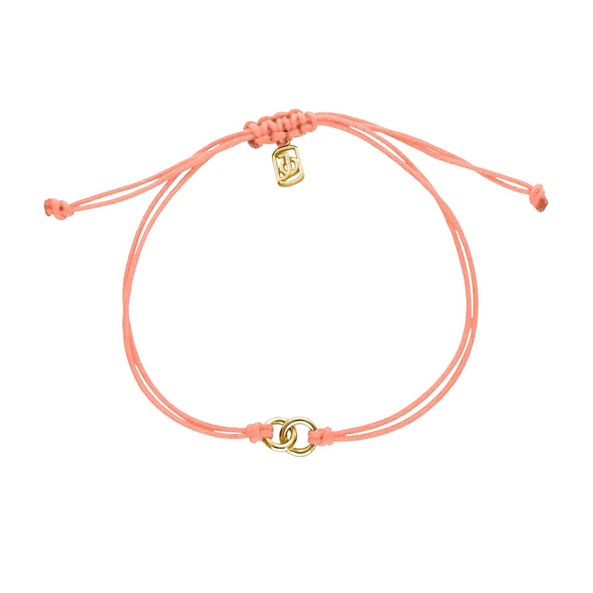 JO Interlocking Circles on Cord Bracelet