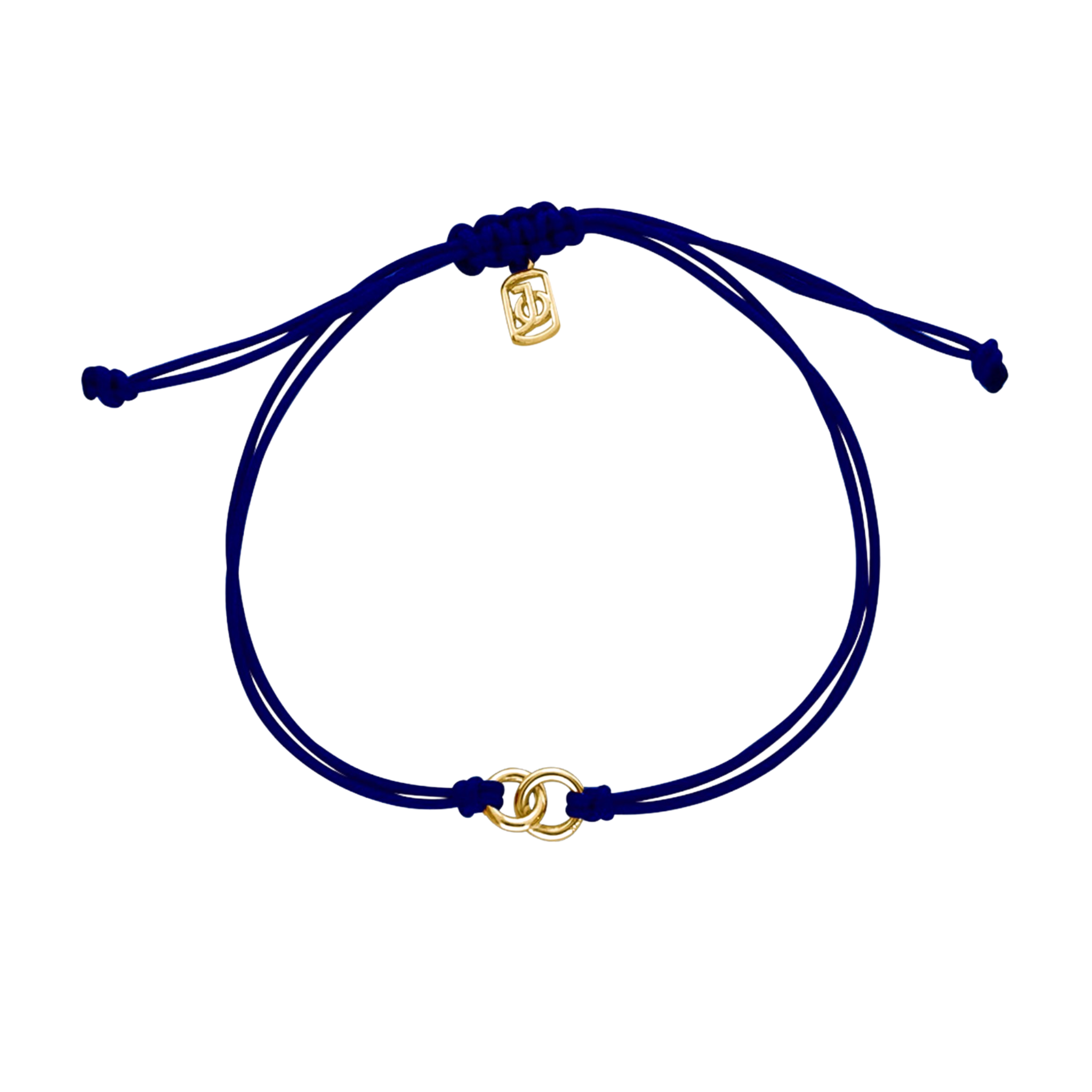 JO Interlocking Circles on Cord Bracelet