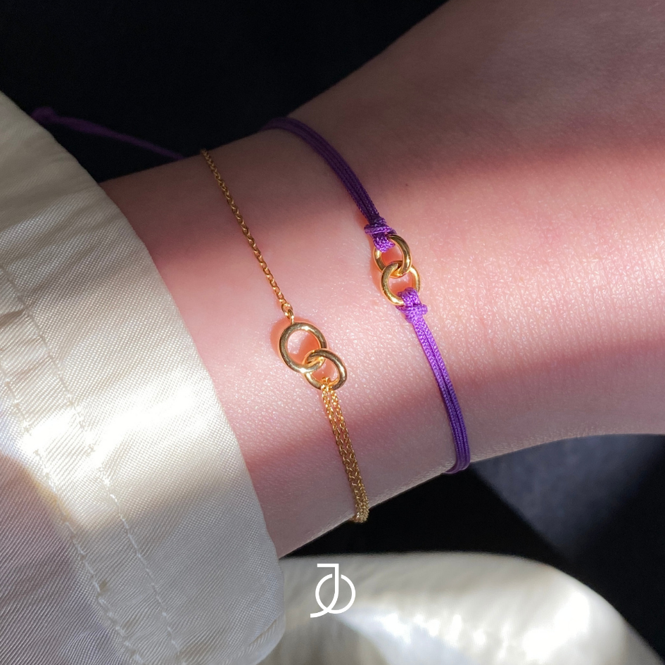 JO Gelang Emas - Interlocking Circles Chain Bracelet