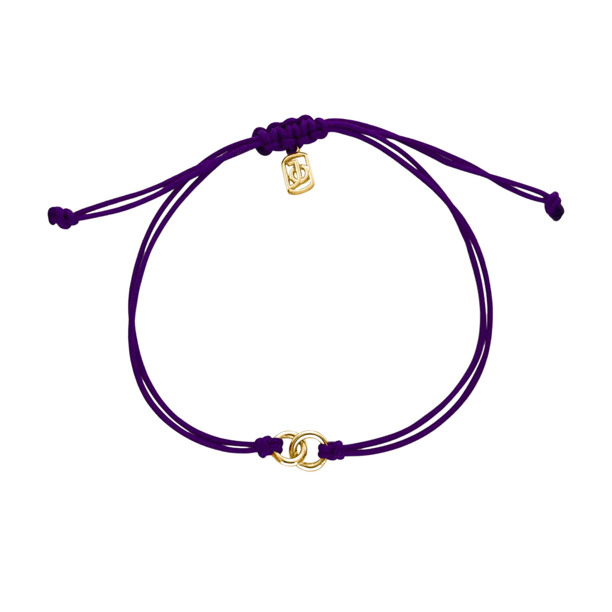 JO Interlocking Circles on Cord Bracelet