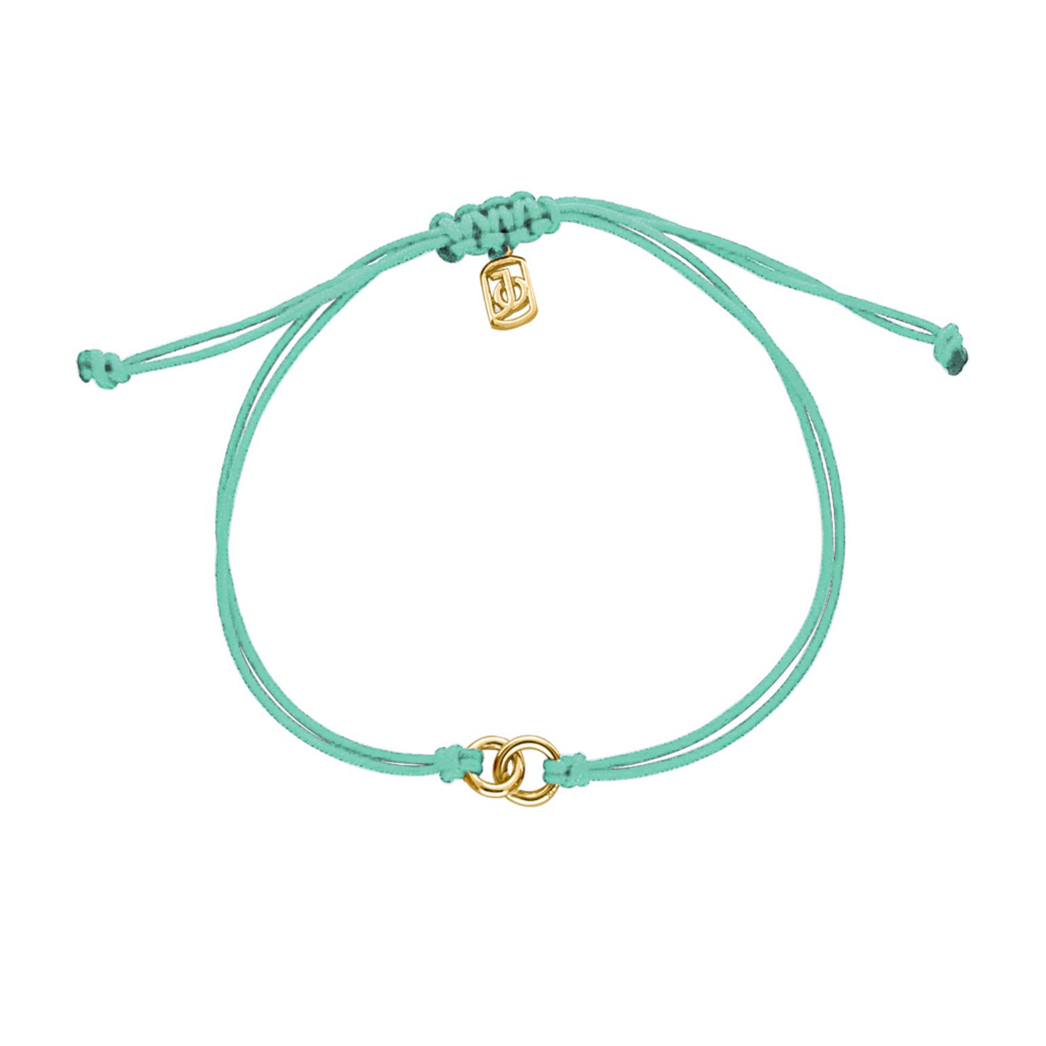 JO Interlocking Circles on Cord Bracelet