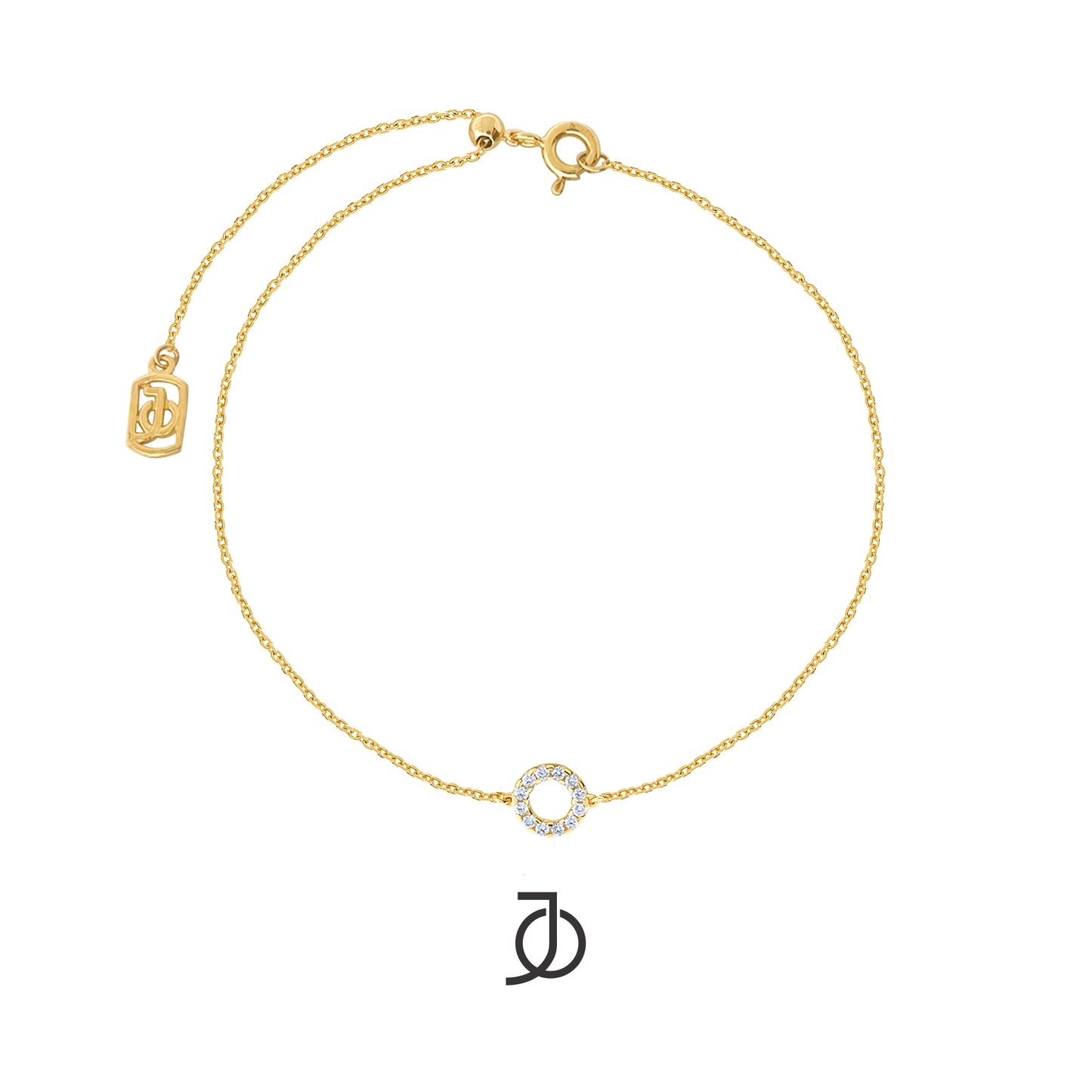 JO Gelang Emas - Diamond Circle With Adjustable Bracelet 17K