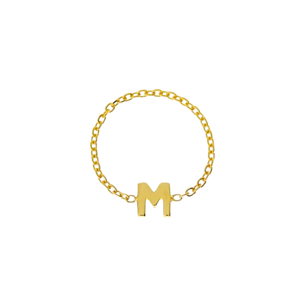 JO Alphabet Thin Chain Ring (M-Z)