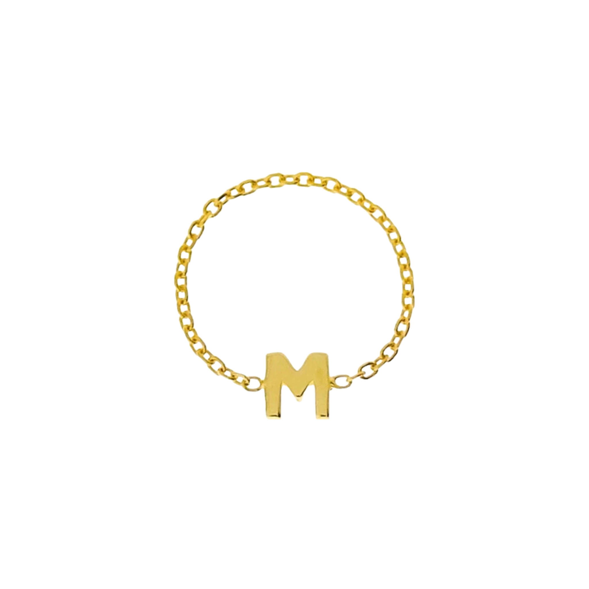 JO Alphabet Thin Chain Ring (M-Z)