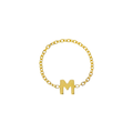 JO Alphabet Thin Chain Ring (A-L)