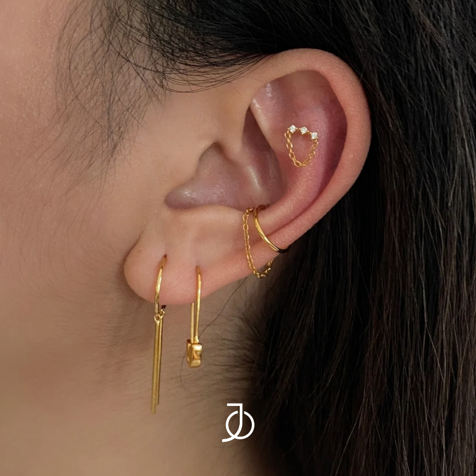 JO Double Thin Bar Earrings
