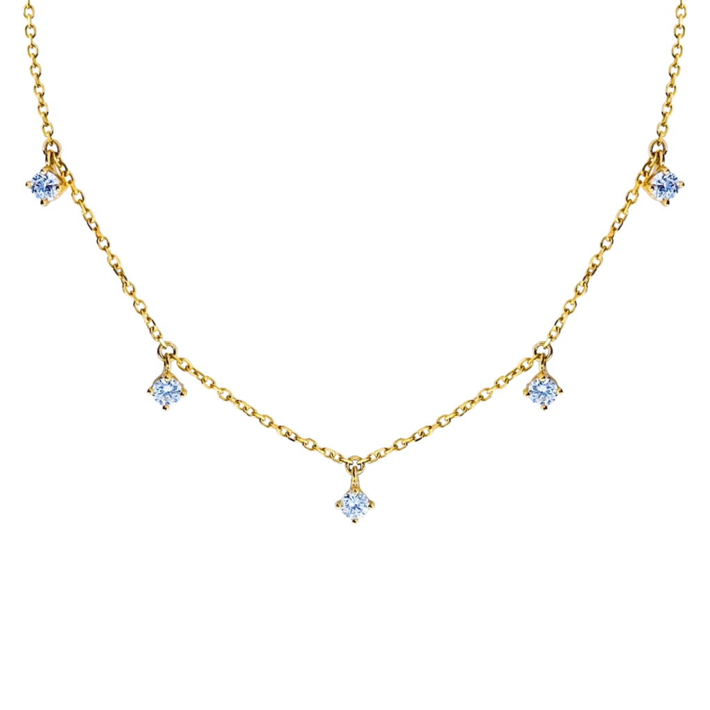 JO 5 Diamonds With Chain Necklace