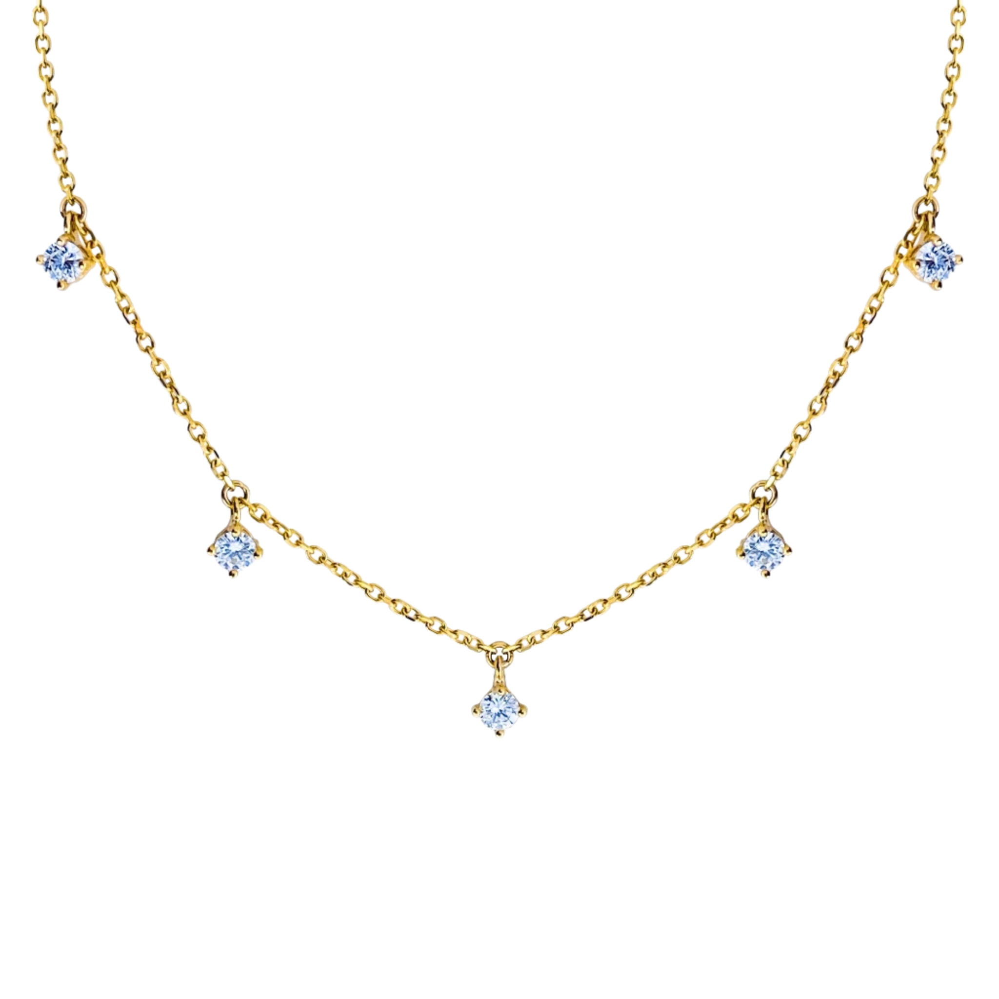 JO 5 Diamonds With Chain Necklace