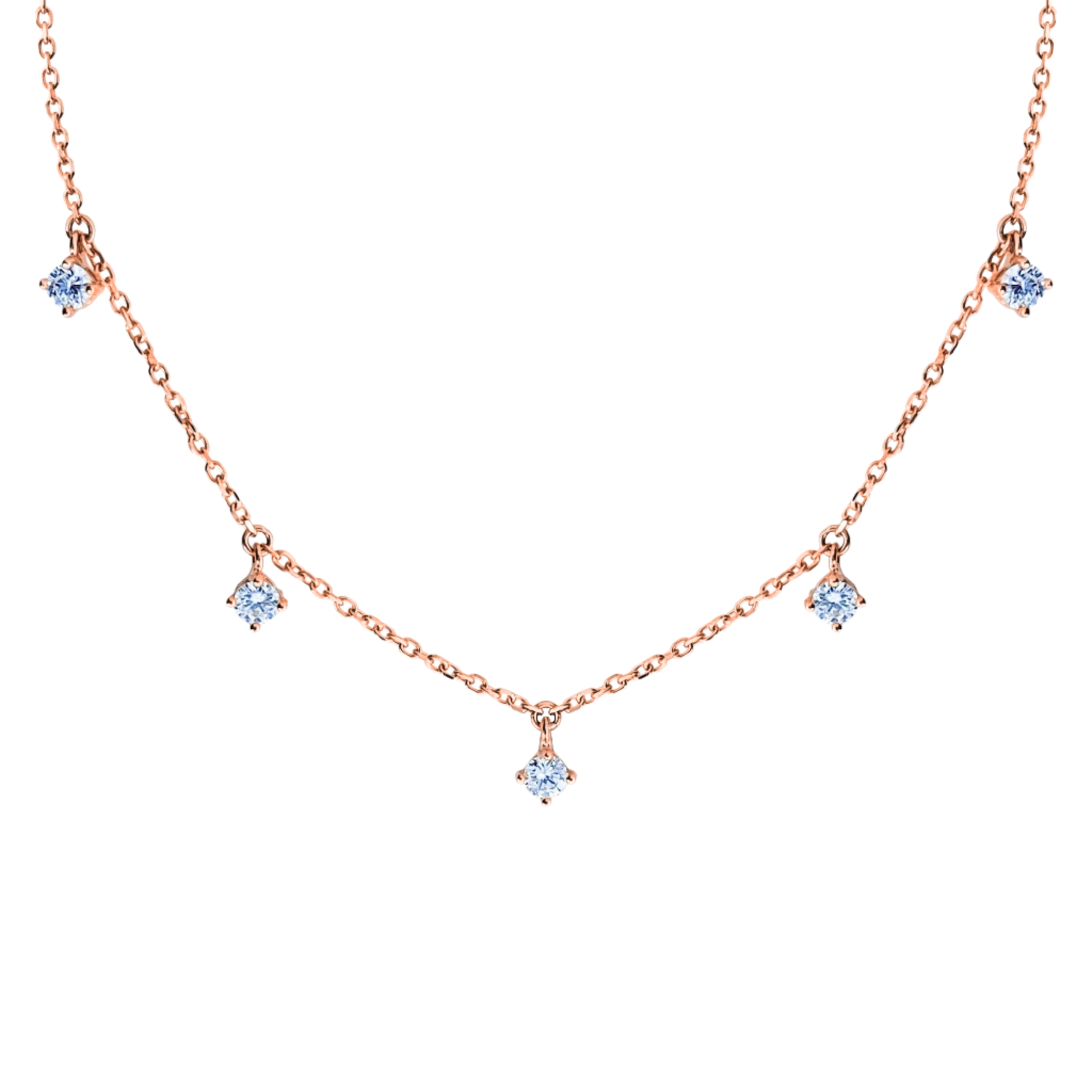 JO 5 Diamonds With Chain Necklace