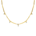 JO 5 Diamond On Small Paper Clip Chain