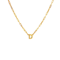 JO Medium Alphabet With Small Paper Clip Chain Necklace