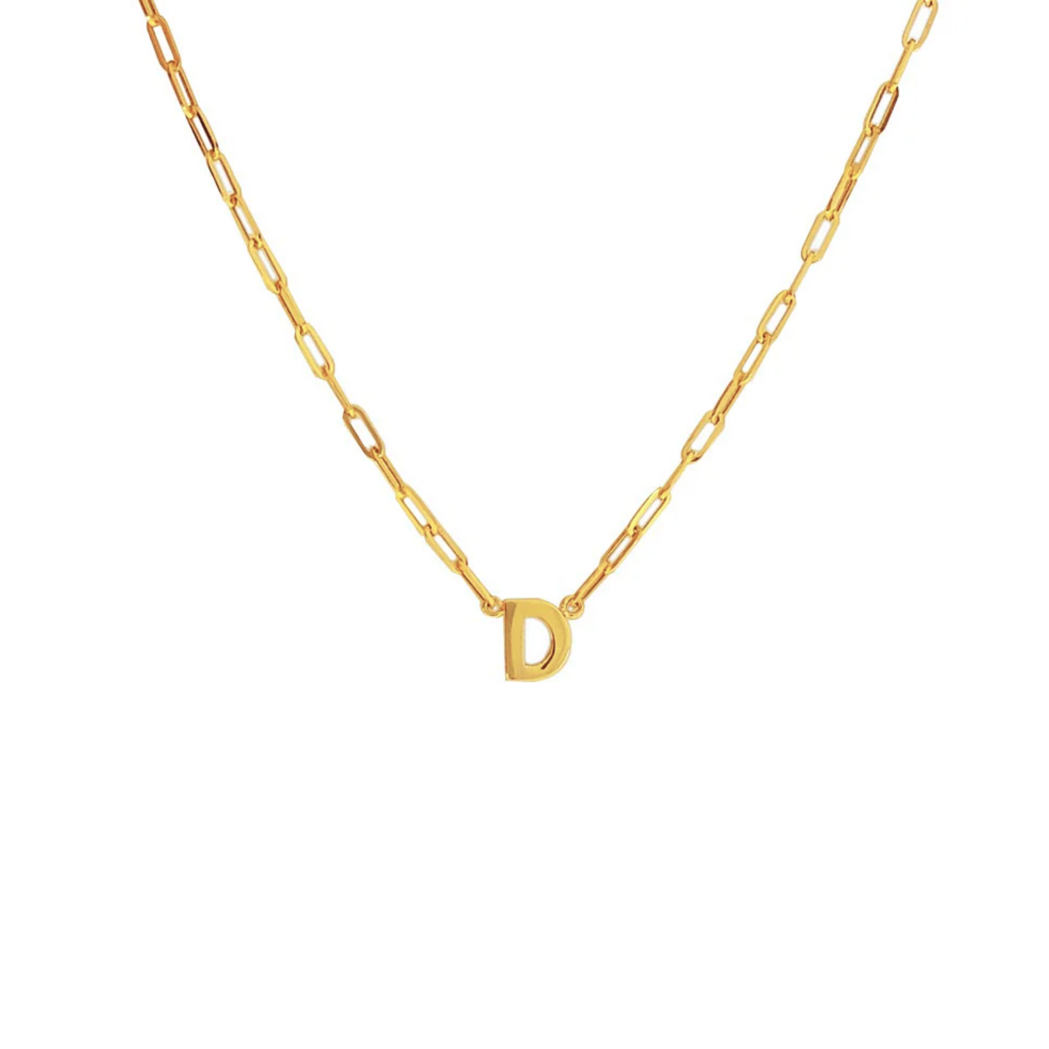 JO Medium Alphabet With Small Paper Clip Chain Necklace