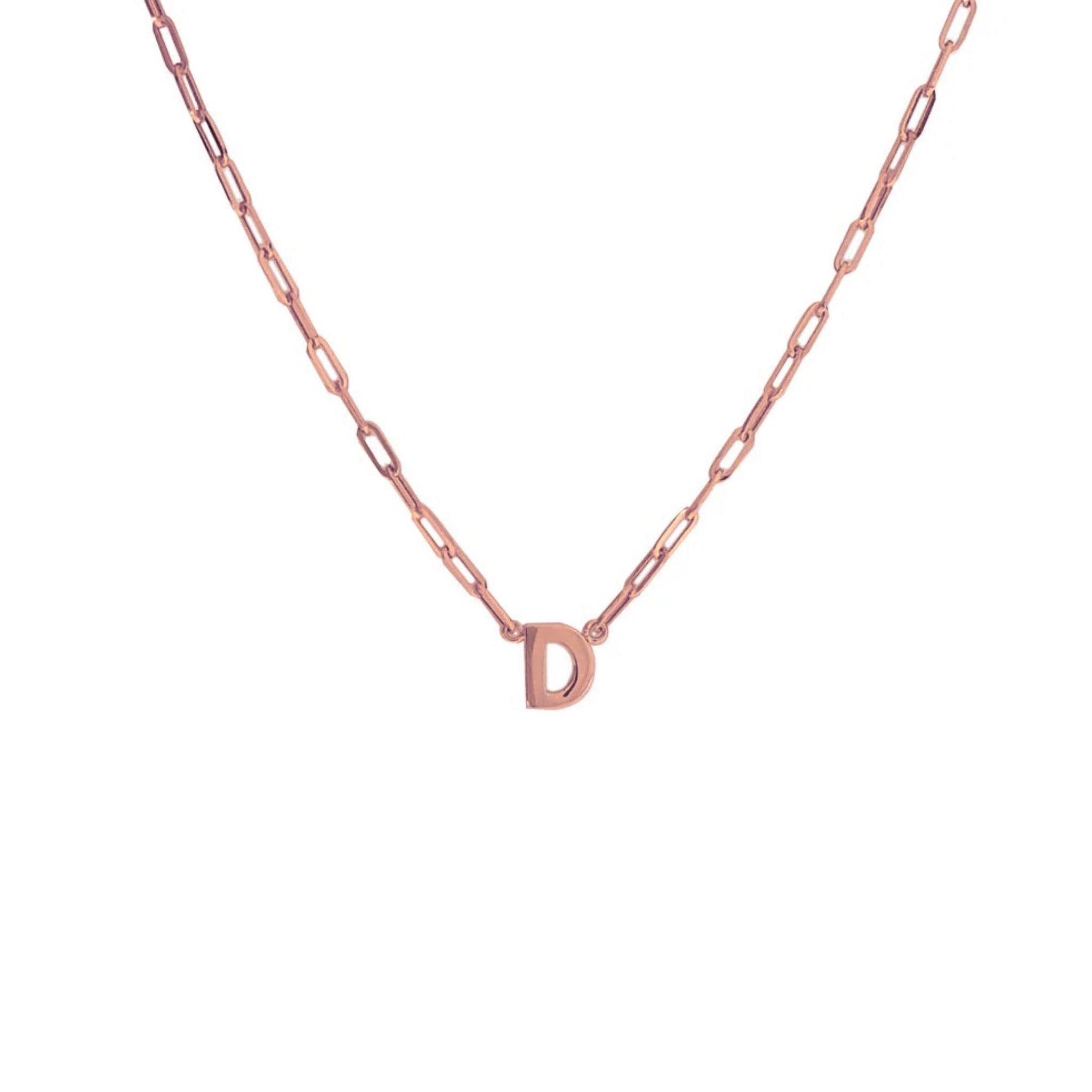 JO Medium Alphabet With Small Paper Clip Chain Necklace
