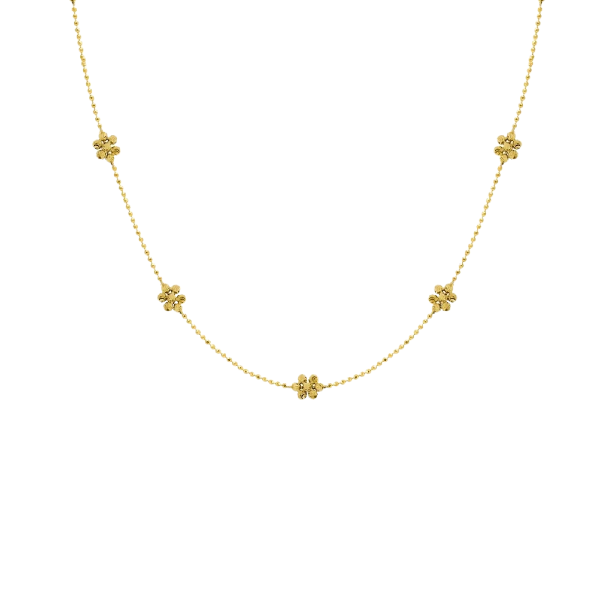 JO Flower Diamond Cut Beads Necklace