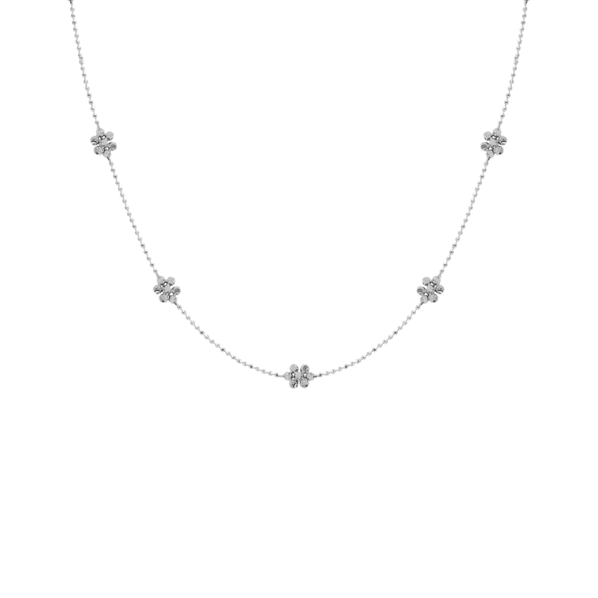 JO Flower Diamond Cut Beads Necklace