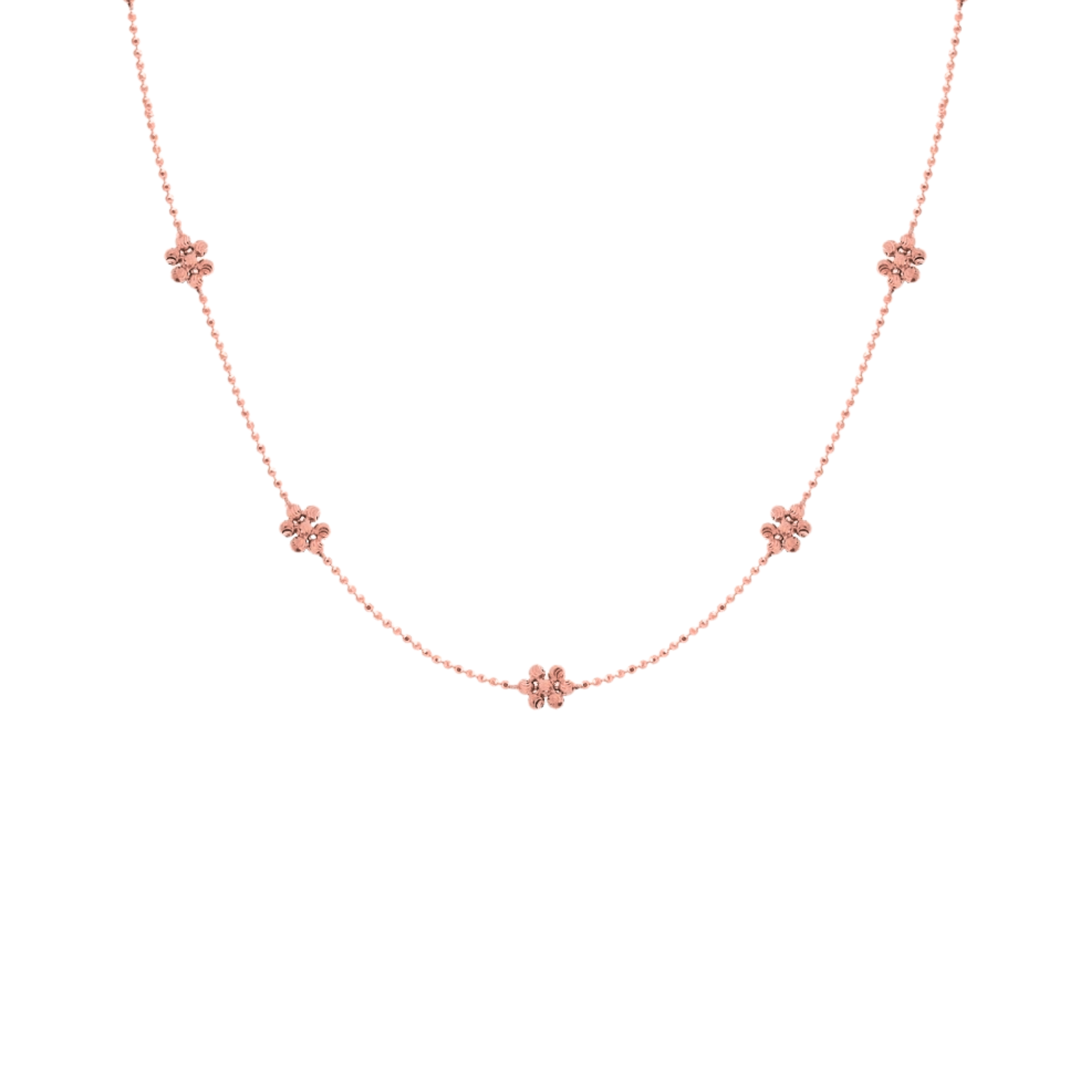JO Flower Diamond Cut Beads Necklace