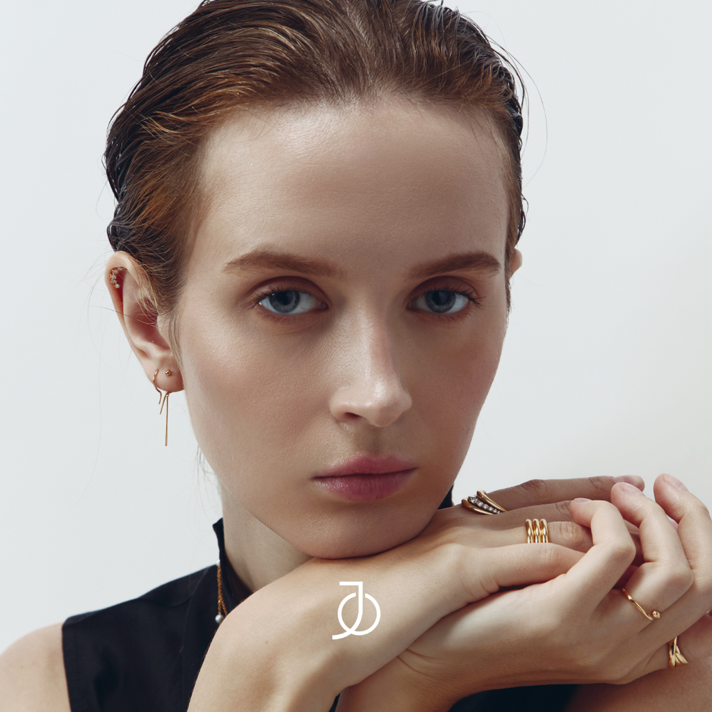 JO Gold Wire Loop Earrings