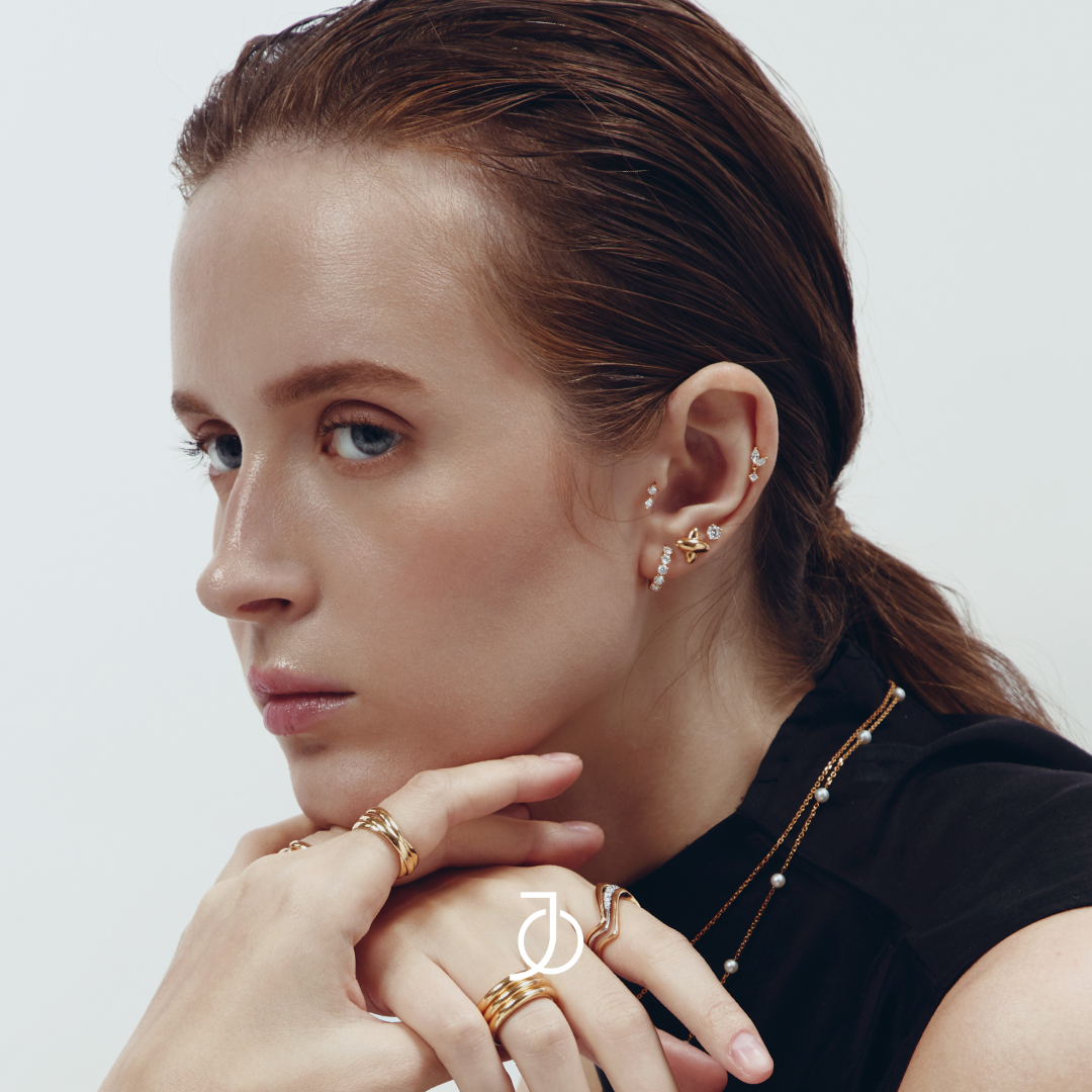 JO Cincin Emas - Triple Gold Bold Stacker