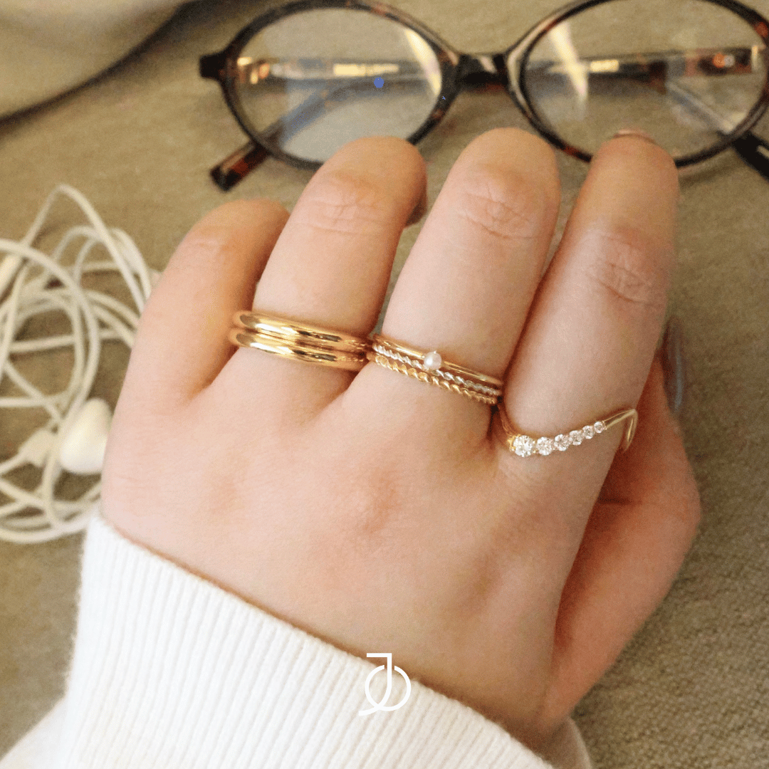 JO Double Gold Bold Stacker