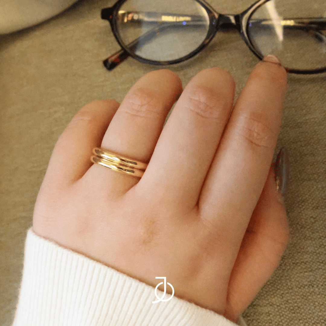 JO Double Gold Bold Stacker
