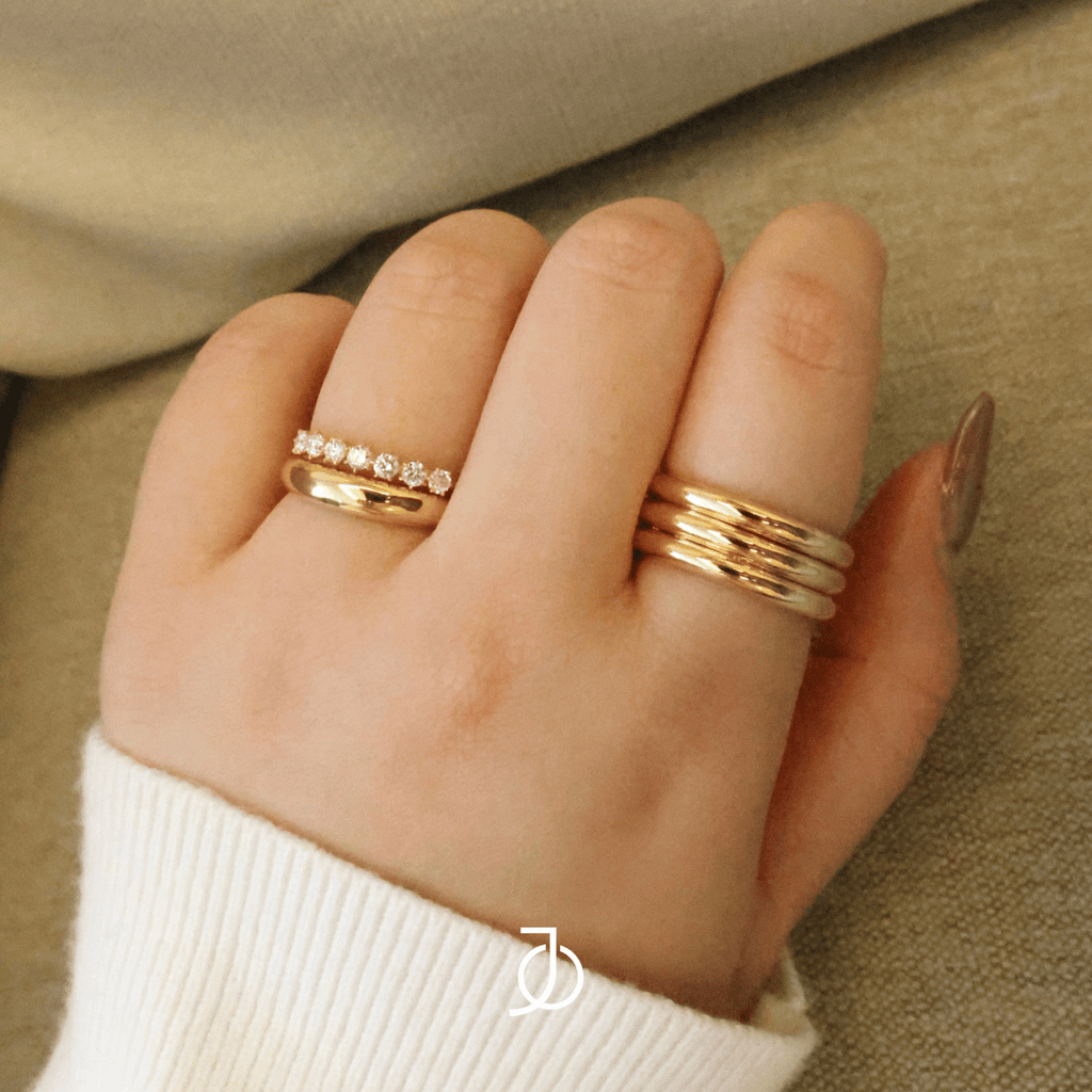 JO Cincin Emas - Triple Gold Bold Stacker