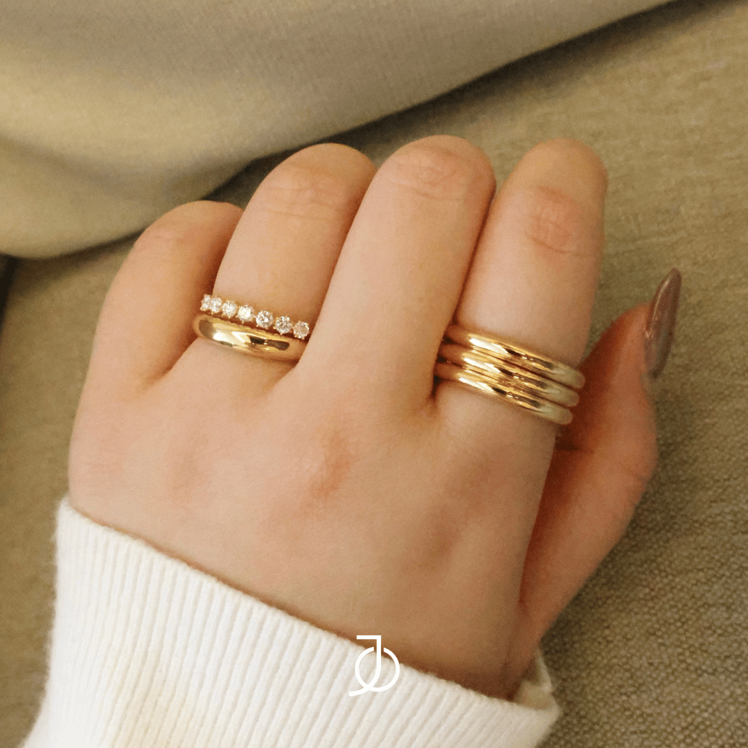 JO Cincin Emas - Triple Gold Bold Stacker
