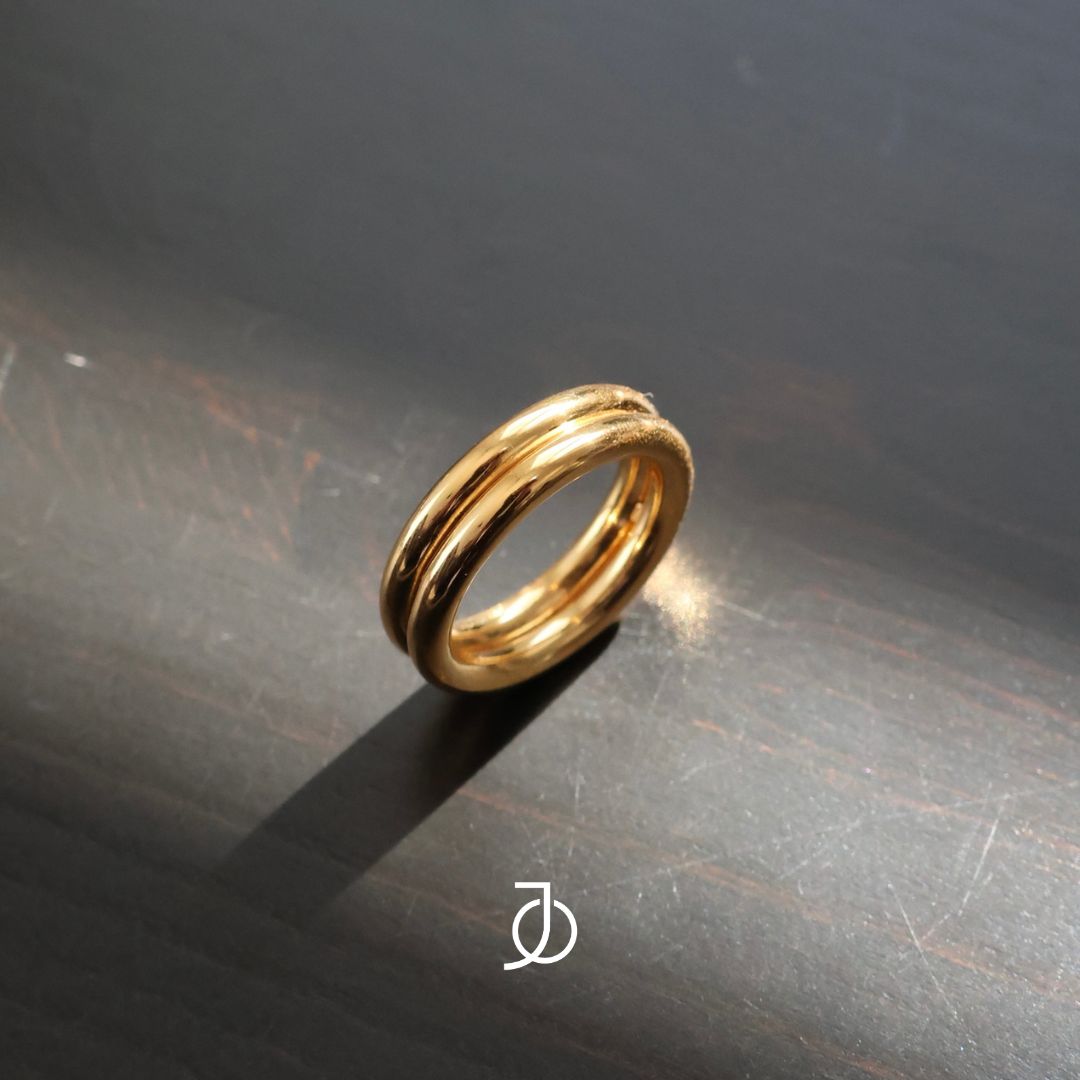 JO Double Gold Bold Stacker