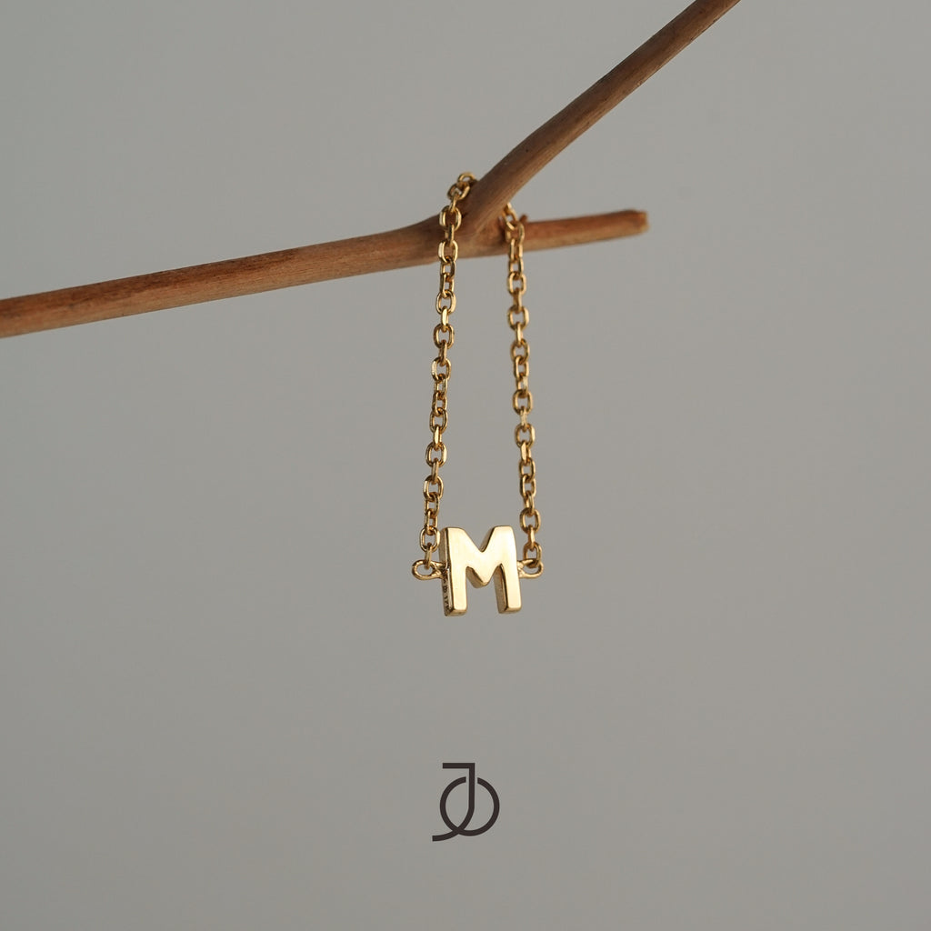 JO Alphabet Thin Chain Ring (A-L)