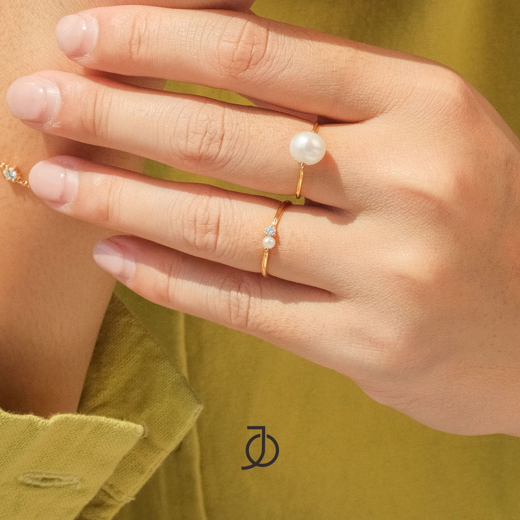 JO Mini Diamond With Pearl Ring