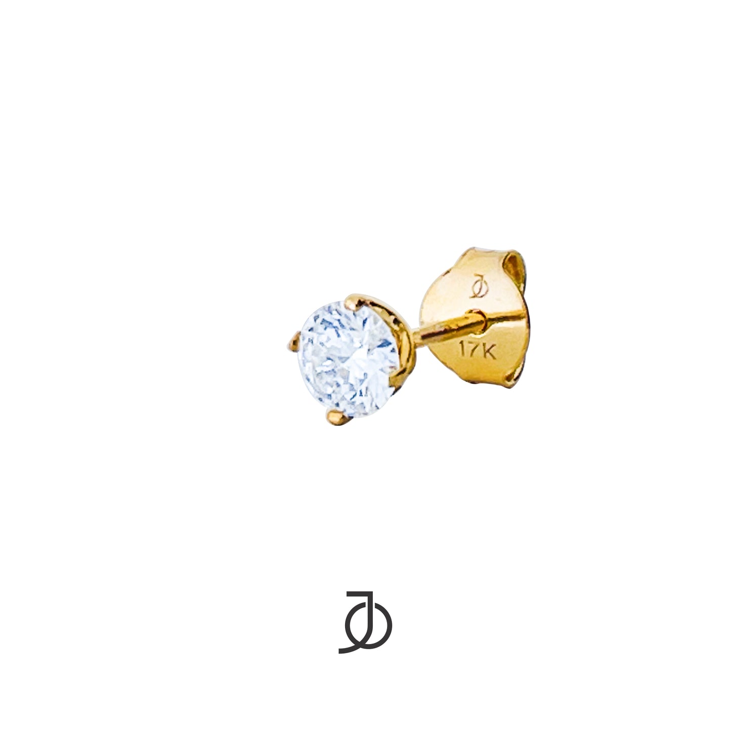 JO Round Diamond Solitaire Studs 17k