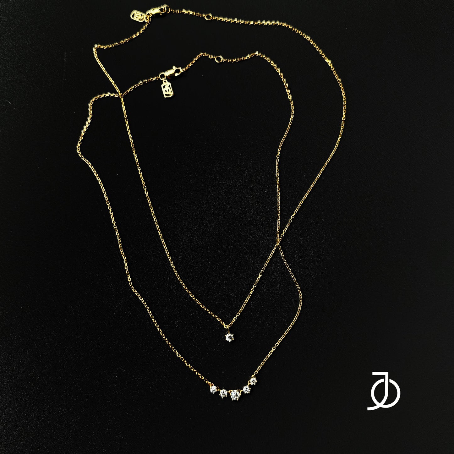 JO 5 Gradating Diamonds Chain Necklace 17k
