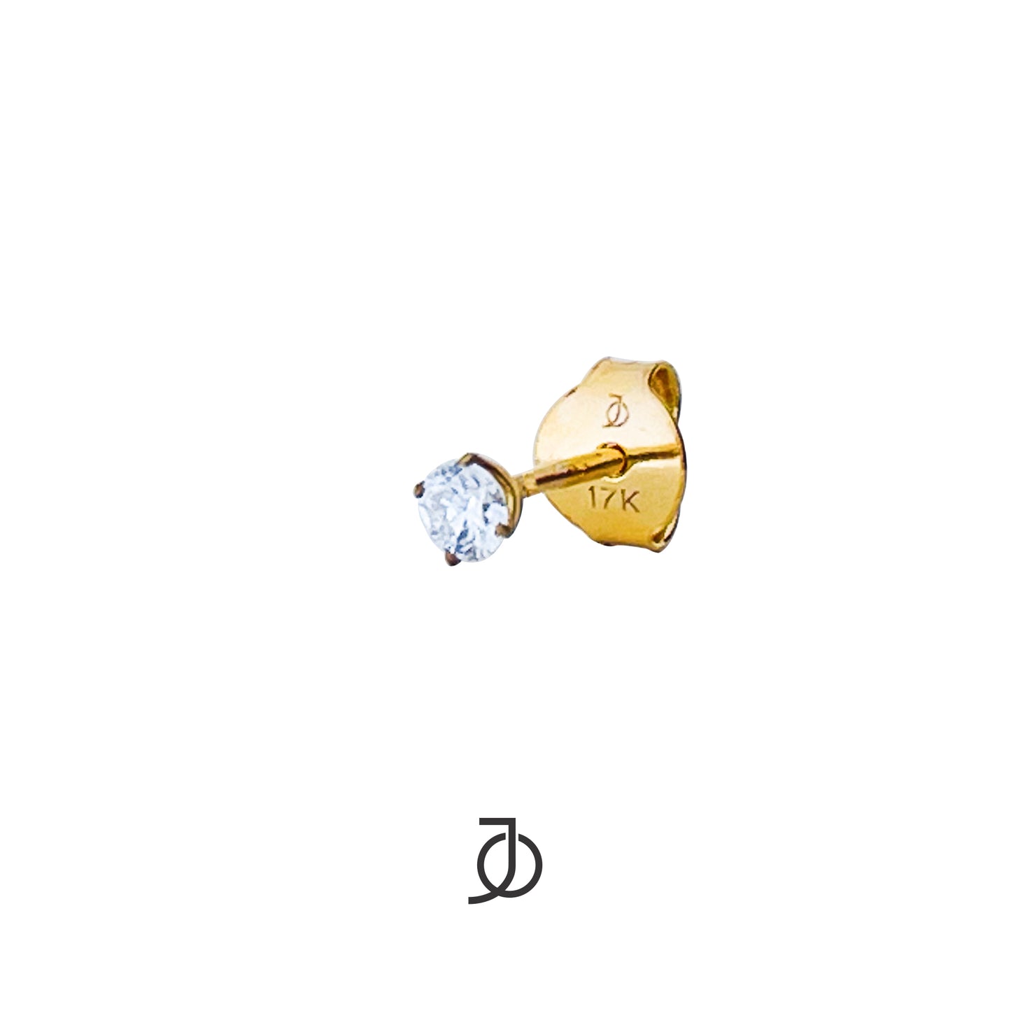 JO Round Diamond Solitaire Studs 17k