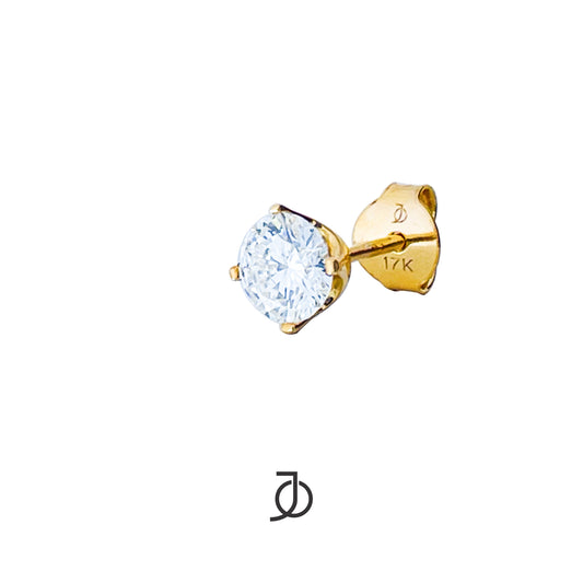 JO Round Diamond Solitaire Studs 17k